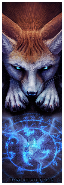 ambiguous_gender bookmark_design border detailed_fur feral fur magic solo white_border cedarwolf canid canine fennec_fox fox mammal true_fox 2012 detailed