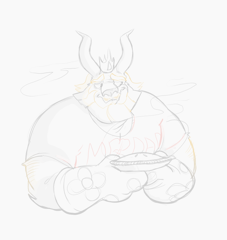 anthro beard crown dessert facial_hair food headgear horn male mature_anthro mature_male oven_gloves pastry pie simple_background solo steam text white_background grosspups undertale undertale_(series) asgore_dreemurr boss_monster_(undertale) bovid caprine mammal english_text