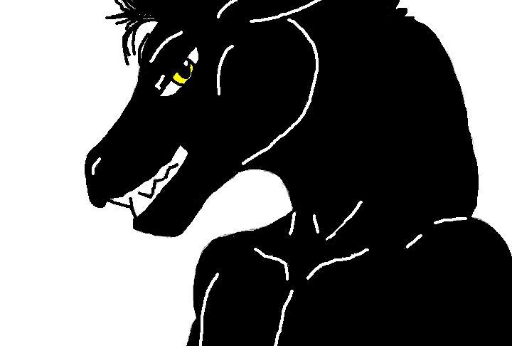 anthro black_body male simple_background solo white_background yellow_eyes wyebird mythology dragon mythological_creature mythological_scalie scalie black_and_white monochrome spot_color