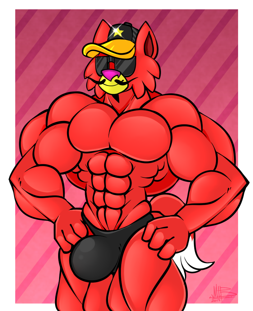 abs alternate_form anthro baseball_cap bulge clothing eyewear facial_hair goatee hat headgear headwear male muscular muscular_anthro muscular_male mustache pecs solo sunglasses tail collectollider moshi_monsters blingo_the_flashy_fox canid canine fox mammal moshling alpha_channel