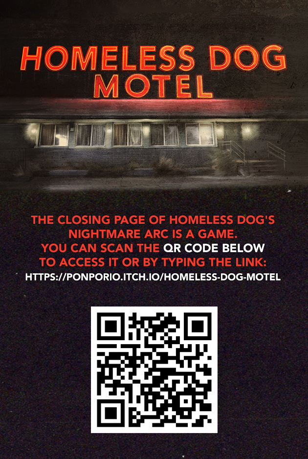 advertisement architecture building modern_architecture motel neon_lights qr_code text zero_pictured ponporio homeless_dog game_(disambiguation) english_text