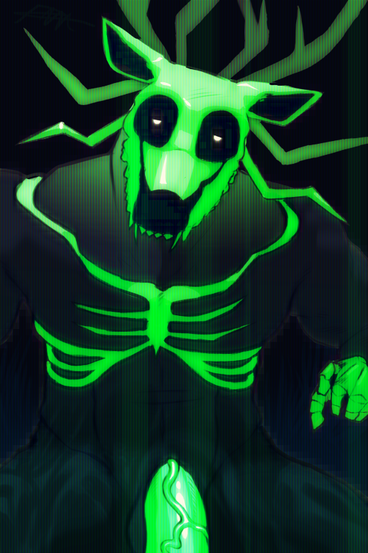 anthro male solo yaperstuff18 spooky's_jump_scare_mansion specimen_8 deer mammal colored digital_drawing_(artwork) digital_media_(artwork) shaded