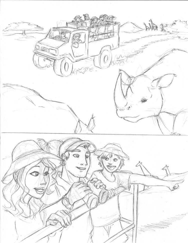 clothing female feral hat headgear headwear male transformation truck vehicle sabretoothed_ermine safari giraffe giraffid human mammal rhinoceros 2013 comic monochrome