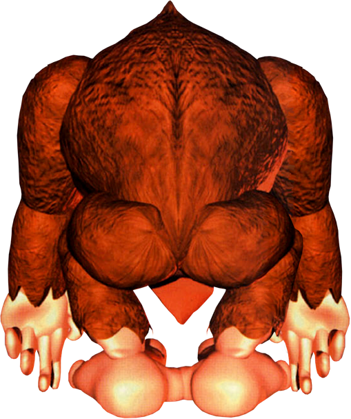 ambiguous_gender brown_body brown_fur butt feral fur necktie simple_background solo transparent_background donkey_kong_(series) nintendo donkey_kong_(character) haplorhine mammal monkey primate 1994 alpha_channel official_art