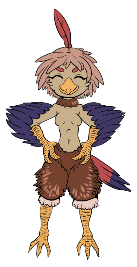 anthro beak breasts eyes_closed feathers feet female non-mammal_breasts smile solo talons toes punishedkom european_mythology greek_mythology mythology avian bird harpy mythological_avian mythological_creature