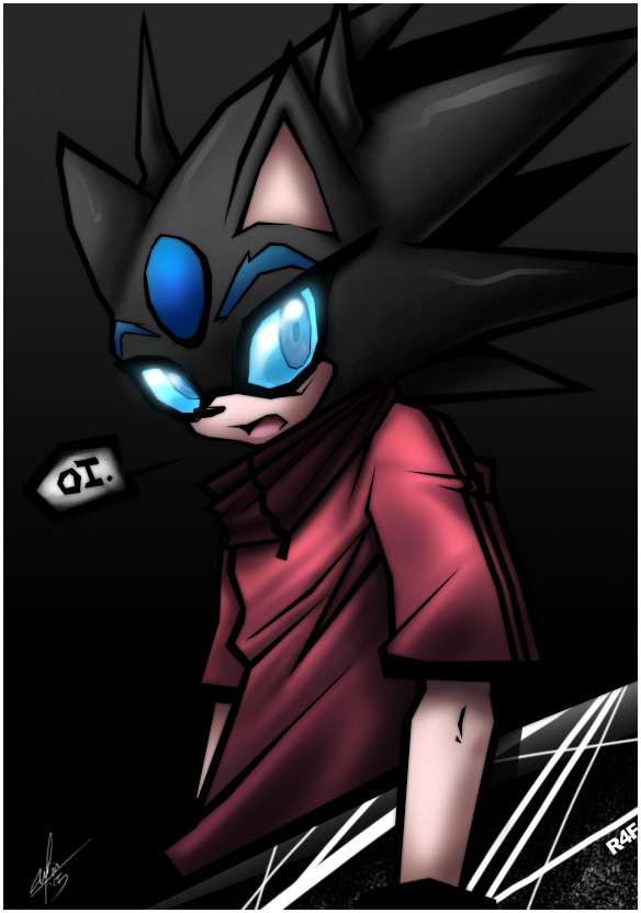 anthro black_body black_fur blue_eyes clothed clothing fur gem glowing glowing_eyes male skateboard solo sweater topwear vehicle chunkbucket raf sega sonic_the_hedgehog_(series) eulipotyphlan hedgehog mammal 2005