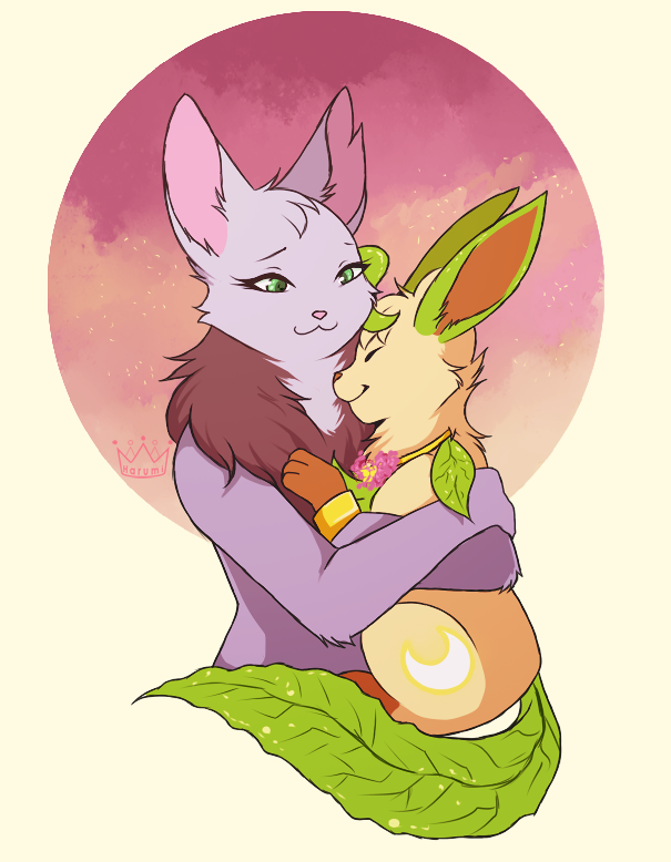 anthro big_ears big_eyes chest_tuft clothed clothing cuddling duo female fluffy fur green_eyes grey_body grey_fur hair happy hug long_tail male male/female nude paws romantic romantic_couple short_hair sky smile standing tail topless tuft princessharumi nintendo pokemon ellise_the_bat nightsky bat eeveelution flying_fox generation_4_pokemon grey-headed_flying_fox leafeon mammal megabat pokemon_(species) kori_(disambiguation) 2015