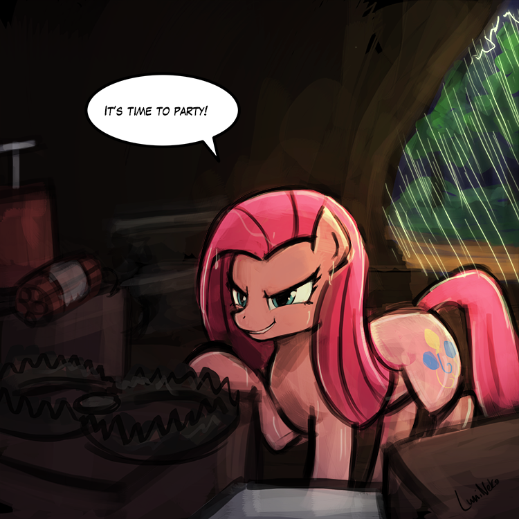 bear_trap cutie_mark dynamite explosives female feral grin hair pink_hair smile solo trap_(contrivance) lumineko 30_minute_art_challenge friendship_is_magic hasbro my_little_pony pinkamena_(mlp) pinkie_pie_(mlp) earth_pony equid equine horse mammal pony 1:1 digital_media_(artwork) meme