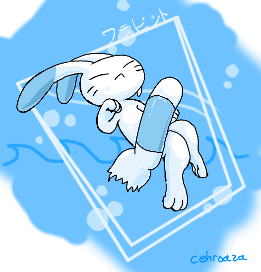 3_fingers 3_toes ambiguous_gender anthro blue_body blue_fur eyes_closed feet fingers fur serious solo tail toes white_body white_fur cehroaza 2024_pokemon_gigaleak beta_pokemon_games nintendo pokemon beta_pokemon_(species) lagomorph mammal warabbit 2024 alpha_channel english_description