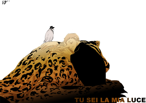 ambiguous_gender beak feral group hug male simple_background stevia one_piece hattori_(one_piece) kaku_(one_piece) rob_lucci_(one_piece) avian bird columbid dove felid human leopard mammal pantherine