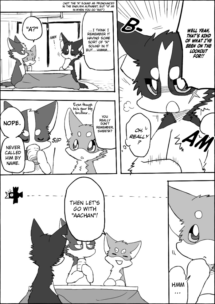 feral semi-anthro text ayaka a-chan kyappy shibeta canid canine canis domestic_dog husky mammal nordic_sled_dog shiba_inu spitz comic english_text monochrome