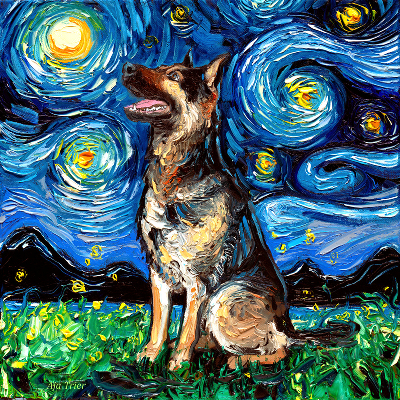 ambiguous_gender feral grass night outside plant solo star sagittariusgallery the_starry_night canid canine canis domestic_dog german_shepherd herding_dog mammal pastoral_dog 1:1 inspired_by_formal_art oil_painting_(artwork) painting_(artwork) traditional_media_(artwork)