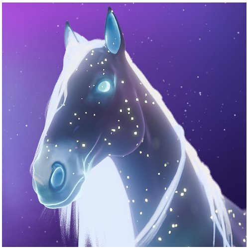 ambiguous_gender border feral galaxy hair looking_at_viewer solo space white_border white_hair thehellfirehorse comet_(thehellfirehorse) equid equine horse mammal 1:1 3d_(artwork) digital_drawing_(artwork) digital_media_(artwork) icon low_res male_(lore)