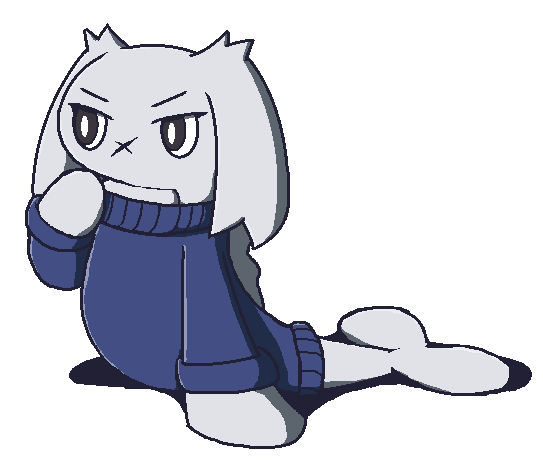 angry black_eyes blue_clothing blue_sweater blue_topwear clothing facial_scar female feral scar simple_background solo sweater topwear transparent_background white_body oagoner cave_story nintendo pokemon sue_sakamoto generation_9_pokemon pokemon_(species) tatsugiri aliasing alpha_channel digital_media_(artwork)