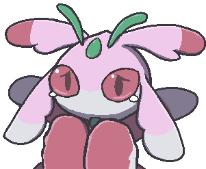 sad simple_background solo transparent_background oagoner nintendo pokemon generation_7_pokemon lurantis pokemon_(species) alpha_channel low_res