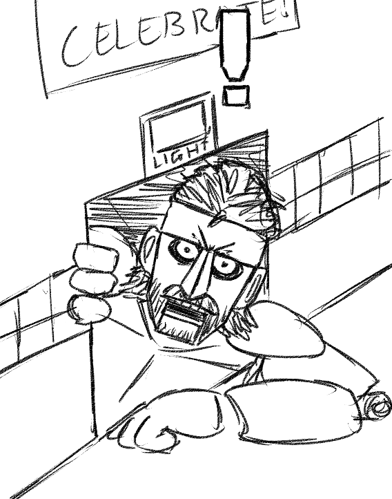 accessory beard exclamation_point facial_hair headband looking_at_viewer machine male parody solo text vent unknown_artist five_nights_at_freddy's konami metal_gear scottgames solid_snake animatronic humanoid robot crossover english_text monochrome