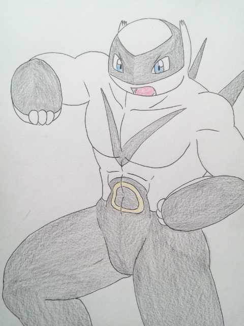 anthro anthrofied male muscular muscular_anthro muscular_male open_mouth pecs pokemorph solo zazpihuts nintendo pokemon fan_character generation_3_pokemon latios legendary_pokemon pokemon_(species) 3:4