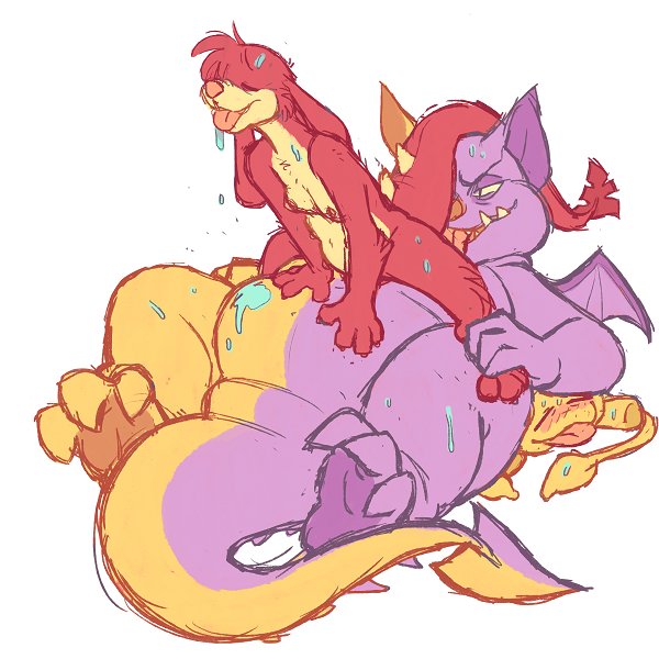 ambiguous_gender anthro duo featureless_crotch female fur lying null on_back on_bottom on_top overweight purple_body red_body red_fur reverse_cowgirl_position sex tailbutt wide_crotch yellow_body yellow_fur bitelava neopets aisha_(neopets) neopet_(species) skeith split_neopet zafara_(neopets) 1:1 2017