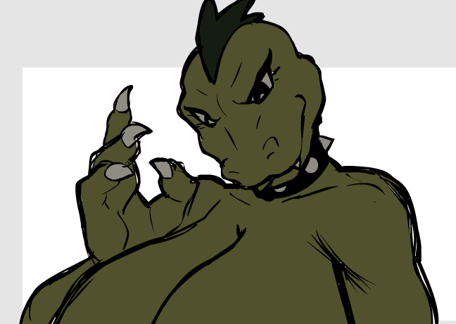 anthro big_breasts breasts claws cleavage clothed clothing collar crossgender female huge_breasts nude screencap_redraw solo spiked_collar spikes teeth divine_wine godzilla_(series) hanna-barbera toho godzilla godzilla_(hanna-barbera) kaiju lizard reptile scalie 2024 redraw