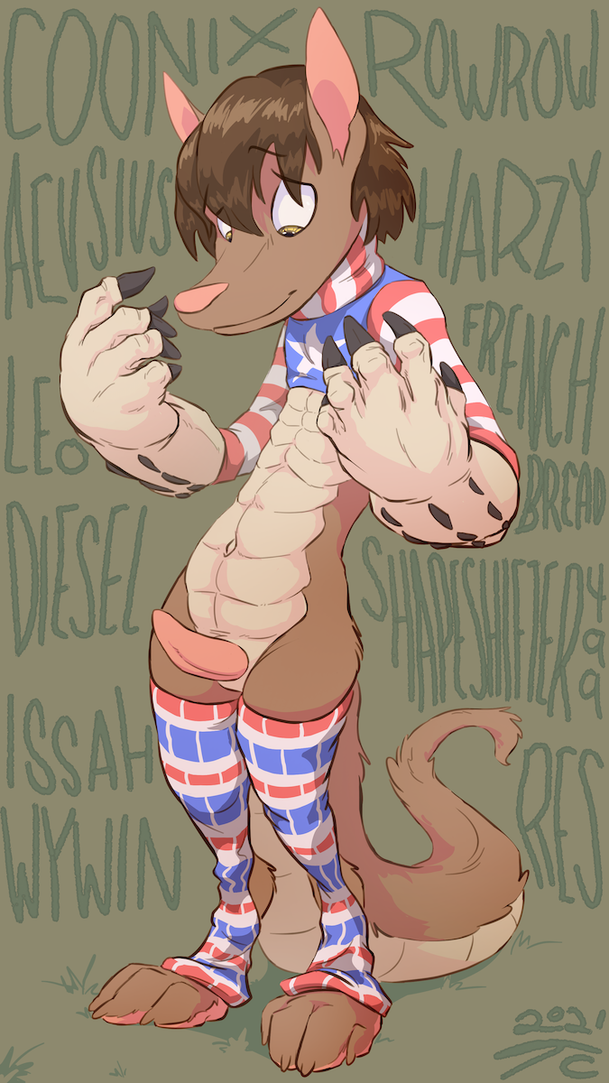 anthro big_hands clothing cropped_sweater erection flag flag_clothing flag_sweater flag_topwear genitals holidays leg_warmers legwear male pattern_clothing pattern_leg_warmers pattern_legwear pattern_sweater pattern_topwear penis print_clothing print_sweater print_topwear solo striped_clothing striped_leg_warmers striped_legwear striped_sweater striped_topwear stripes sweater thigh_highs topwear united_states_of_america animancer 4th_of_july greggory canid canine crocodile crocodilian fox hybrid mammal reptile scalie 9:16 hi_res