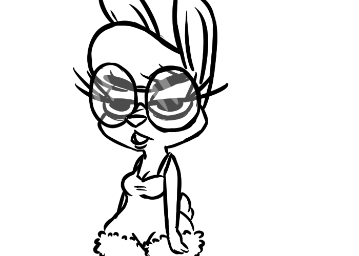 anthro breasts buckteeth cleavage clothed clothing eyewear female glasses nightgown simple_background solo teeth white_background inkyfrog disney zootopia fan_character maxine_d'lapin lagomorph leporid mammal rabbit 2017 black_and_white monochrome