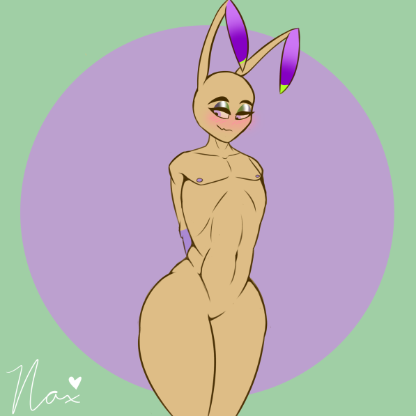 abs anthro blush eyeshadow featureless_crotch femboy looking_down makeup male navel nipples pecs shy skinny solo thick_thighs wide_hips noxavious zoophobia zill_(zoophobia) arthropod cricket humanoid insect orthopterid 1:1