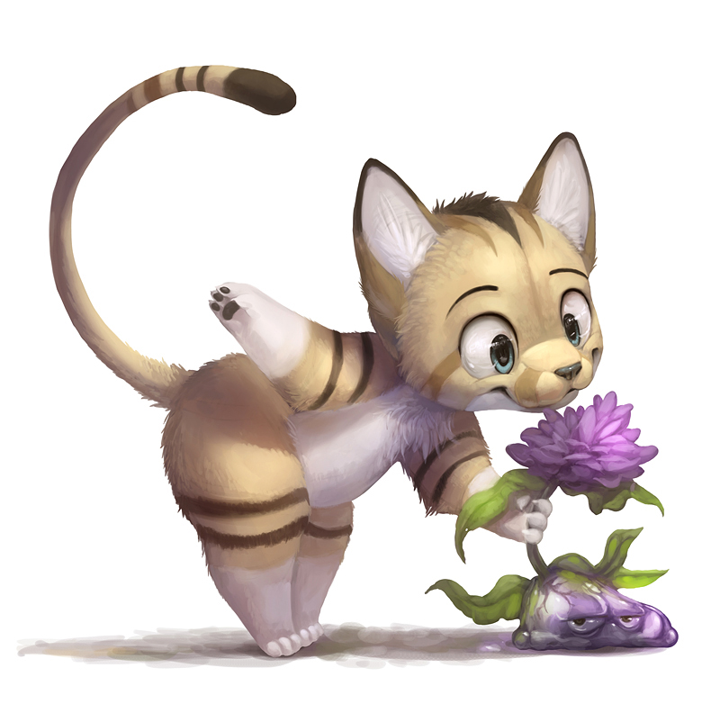 ambiguous_gender anthro arms_bent bent_over bent_over_with_legs_held_straight daww eye_reflection flower glistening glistening_eyes legs_together picking_flowers plant reflection solo straight_legs tail thin_tail silverfox5213 felid feline felis mammal sand_cat 2013