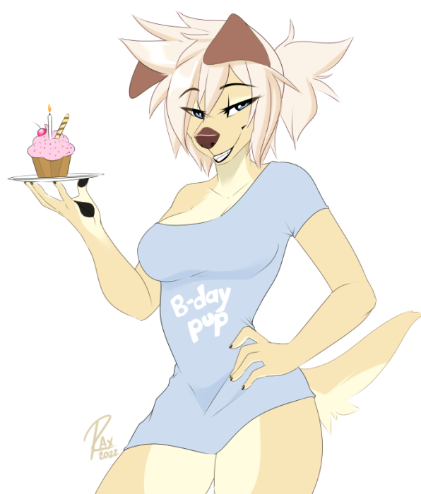 5_fingers anthro biped breasts clothed clothing eyebrows eyelashes female fingers fur hair looking_at_viewer smile solo wolflady frori canid canine canis domestic_dog mammal 2022 dated digital_drawing_(artwork) digital_media_(artwork) shaded signature simple_shading