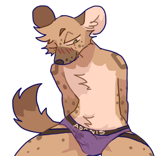 anthro blush bodily_fluids briefs clothed clothing genital_fluids jockstrap jockstrap_only male precum precum_through_clothing precum_through_underwear purple_briefs purple_clothing purple_underwear simple_background smile solo telegram_sticker topless transparent_background underwear underwear_only wet wet_clothing guncht hyena mammal spotted_hyena 1:1 alpha_channel