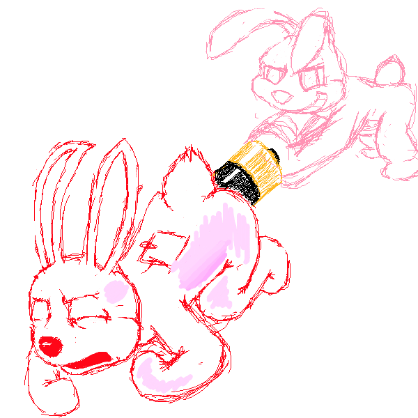 ambiguous_gender anal anal_penetration battery duo penetration sex sex_toy toying_partner jackrlupus_(artist) duracell duracell_bunny lagomorph leporid mammal rabbit 1:1 sketch