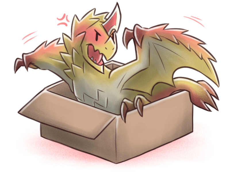 ambiguous_gender box container feral horn in_box in_container membrane_(anatomy) membranous_wings simple_background solo tail white_background wings canes-cm capcom if_it_fits_i_sits_(meme) monster_hunter mythology dragon flying_wyvern mythological_creature mythological_scalie reptile scalie seregios 4:3 meme