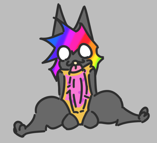 :3 alternate_form balls big_penis bodily_fluids clothed clothing erection erection_under_clothing erection_under_shirt food genital_fluids genitals hair male multicolored_hair owo penis penis_through_neckhole penis_under_shirt precum rainbow_hair solo sparklefur teapot_(body_type) poundfulpanda nyan_cat_(copyright) pop-tarts nyan_cat domestic_cat felid feline felis food_creature living_pastry mammal poptart_cat meme