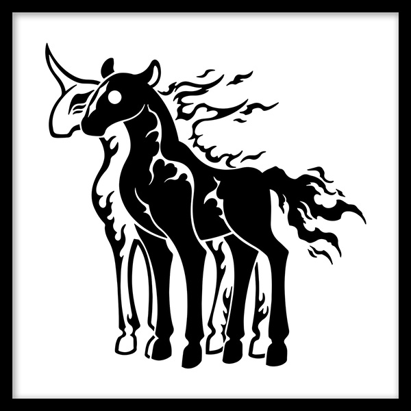 1_horn ambiguous_gender biped black_border border duo empty_eyes feral fire flaming_hair flaming_mane flaming_tail hooves horn pseudo_hair pseudo_mane quadruped sharp_horn side_view silhouette simple_background standing tail unguligrade white_background sunnyclockwork mythology scp_foundation doublehorse_(scp_foundation) elemental_creature equid equine fire_creature horse mammal mythological_creature mythological_equine unicorn 1:1 2018 black_and_white digital_drawing_(artwork) digital_media_(artwork) full-length_portrait monochrome portrait