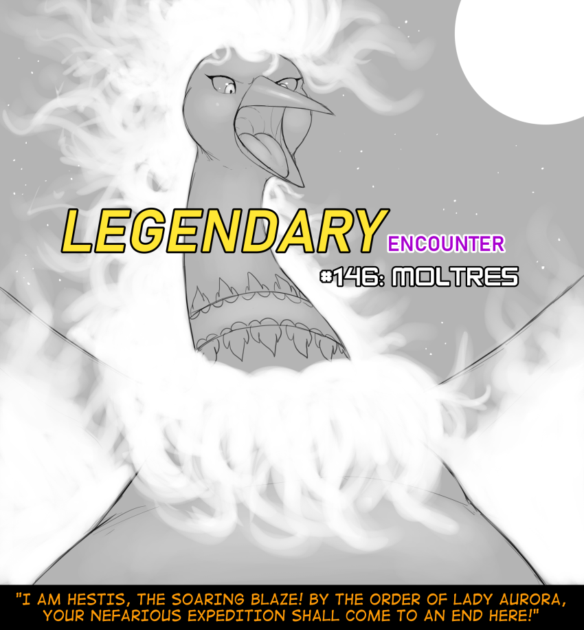 female fire solo fidchellvore mythology nintendo pokemon fan_character hestis_(fidchellvore) avian bird generation_1_pokemon legendary_pokemon moltres mythological_avian mythological_bird mythological_creature mythological_firebird pokemon_(species) black_and_white comic monochrome