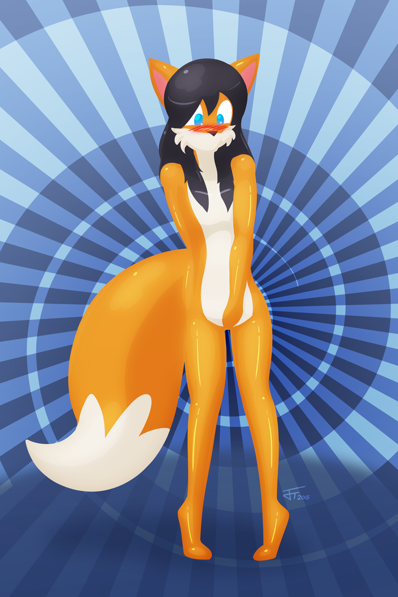 after_transformation amputee anthro black_hair black_nose blue_eyes blush dipstick_tail disability featureless_feet featureless_hands feet fur fused fused_arms hair markings missing_arm mouthless multicolored_tail nude orange_body orange_fur simple_background solo tail tail_markings transformation white_body white_fur jasentamiia renee_(jasen_tamiia) canid canine fox mammal 2015 2:3 hi_res