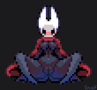 blush breasts butt butt_from_the_front cloak clothing featureless_face female genitals mostly_nude presenting pussy red_cloak red_clothing solo spread_legs spreading snaif hollow_knight team_cherry hornet_(hollow_knight) arthropod 2022 digital_media_(artwork) low_res pixel_(artwork) signature