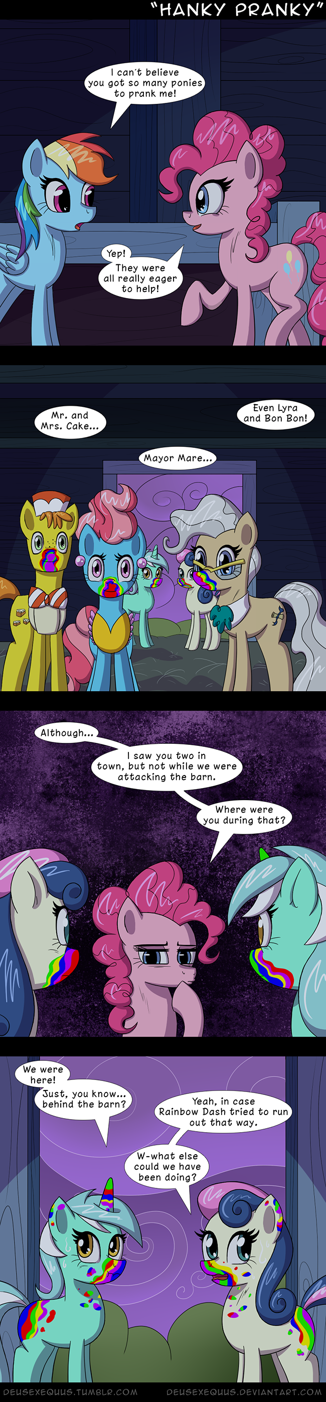 dialogue feathered_wings feathers female horn implied_cunnilingus implied_oral text wings deusexequus friendship_is_magic hasbro my_little_pony mythology bonbon_(mlp) lyra_heartstrings_(mlp) mayor_mare_(mlp) mr._cake_(mlp) mrs._cake_(mlp) pinkie_pie_(mlp) rainbow_dash_(mlp) equid equine horse mammal mythological_creature mythological_equine pegasus pony unicorn absurd_res comic english_text hi_res long_image tall_image