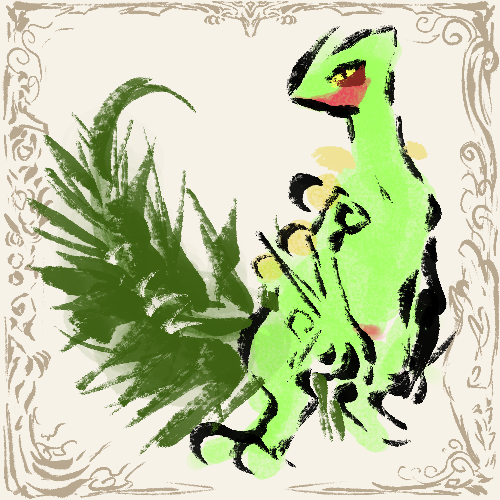 ambiguous_gender anthro green_body simple_background solo yellow_eyes otiksimr nintendo pokemon generation_3_pokemon lizard pokemon_(species) reptile scalie sceptile 2024 low_res