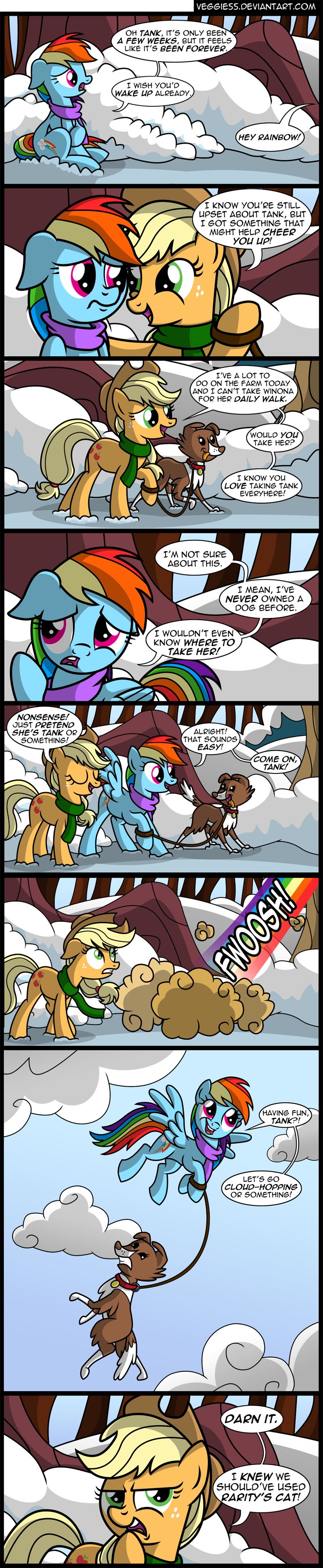 blue_body blue_feathers blue_fur dialogue feathered_wings feathers female flying fur green_eyes hair multicolored_hair outside purple_eyes rainbow_hair scarf snow text wings winter veggie55 friendship_is_magic hasbro my_little_pony mythology applejack_(mlp) rainbow_dash_(mlp) winona_(mlp) canid canine canis domestic_dog earth_pony equid equine horse mammal mythological_creature mythological_equine pegasus pony 2015 absurd_res comic english_text hi_res long_image tall_image url