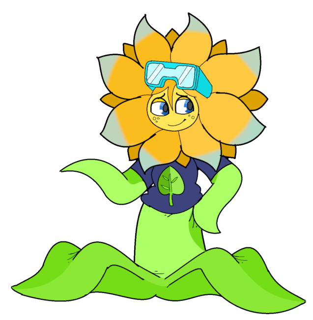 anthro clothing eyewear flower goggles headgear male not_furry plant smile solo sunflower symbolaga electronic_arts plants_vs._zombies popcap_games fan_character lunar_frost elemental_creature flora_fauna flower_creature sunflower_(pvz) alpha_channel digital_media_(artwork) full-length_portrait portrait