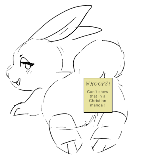 ambiguous_gender bedroom_eyes blush butt cotton_tail eyebrows eyelashes fluffy looking_back lying narrowed_eyes on_front open_mouth open_smile presenting presenting_hindquarters seductive sketchy smile solo anonymous_artist lagomorph leporid mammal rabbit censored monochrome
