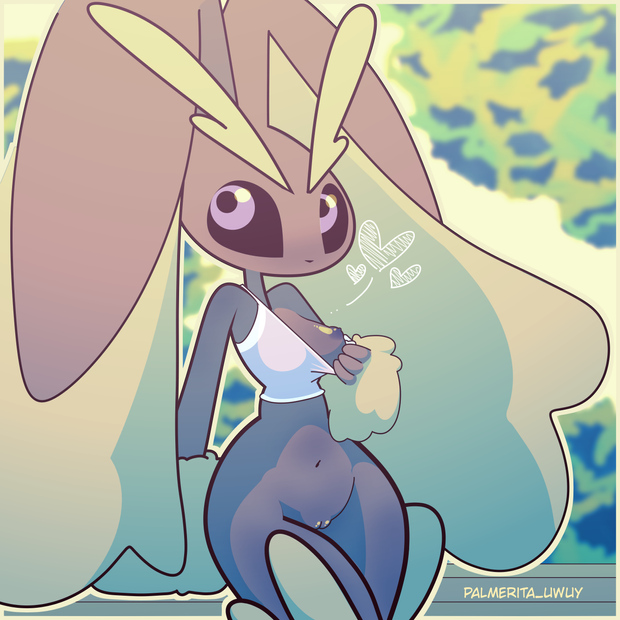 anthro breasts female genitals glistening glistening_eyes nipples nude pussy solo palmerita_uwuy nintendo pokemon generation_4_pokemon lopunny pokemon_(species) 1:1 2024 digital_media_(artwork)