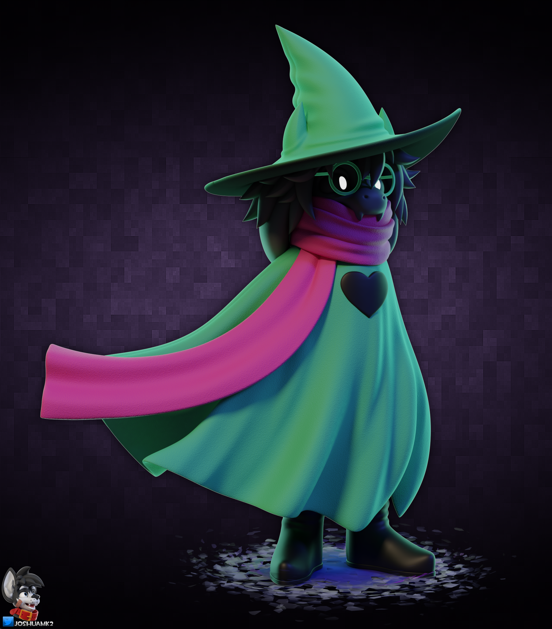 Art by c j featuring the character Ralsei from Deltarune