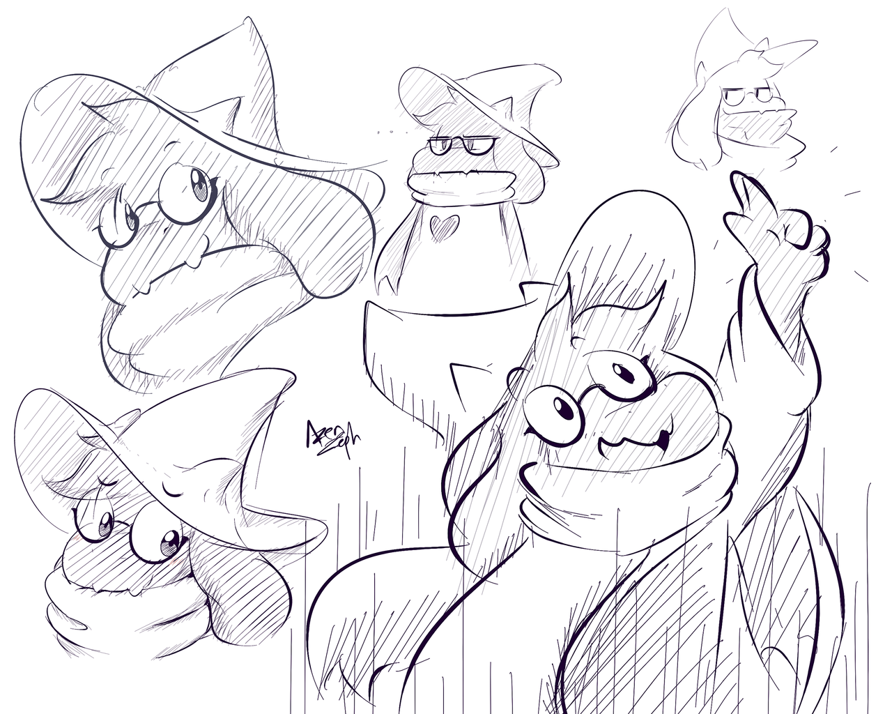 Art by azenzeph featuring the character Ralsei from Deltarune