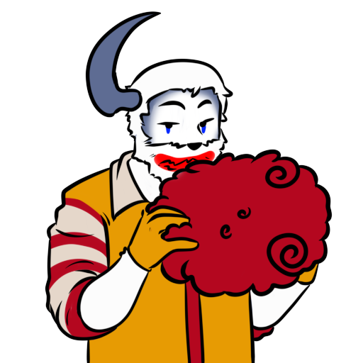 anthro beard clown_makeup clown_wig curved_horn facial_hair hair horn makeup male short_hair simple_background solo transparent_background white_hair wig barksidx mcdonald's nintendo pokemon mash_(character) absol generation_3_pokemon pokemon_(species) 1:1 2023 alpha_channel digital_drawing_(artwork) digital_media_(artwork)