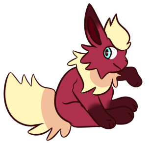 female feral solo edgycat-wolf fakemon nintendo pokemon pinsel_rhead eeveelution flareon generation_1_pokemon pokemon_(species) alpha_channel flat_colors low_res sketch