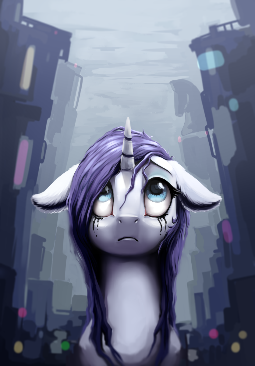 blue_eyes ears_down female feral frown hair horn pivoted_ears purple_hair solo 28gooddays badday28 friendship_is_magic hasbro my_little_pony mythology rarity_(mlp) equid equine mammal mythological_creature mythological_equine unicorn hi_res