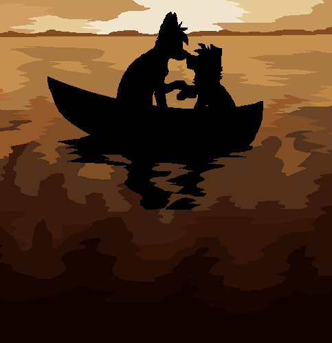 ambiguous_gender boat duo feral head_tuft in_boat kissing one_ear_up romantic romantic_couple silhouette sitting size_difference snout touching_noses tuft vehicle water watercraft sebdoggo aj_(ajbob) blue_(sebdoggo) canid canine canis domestic_dog fox herding_dog hybrid mammal mixed_breed pastoral_dog welsh_corgi wolf 2011 aliasing digital_media_(artwork) digital_painting_(artwork) low_res microsoft_paint_(artwork) monochrome painting_(artwork) sepia male_(lore) trans_(lore) trans_man_(lore)