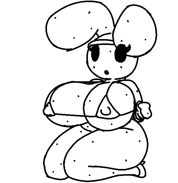 :o anthro big_breasts bikini breasts clothing eyelashes female footwear high_heels hollow_eyes long_ears micro_bikini nipple_outline open_mouth shoes skimpy_bikini solo swimwear triangle_bikini two-piece_swimsuit bunsandnoble animal_crossing nintendo coco_(animal_crossing) gyroid lagomorph leporid mammal rabbit monochrome