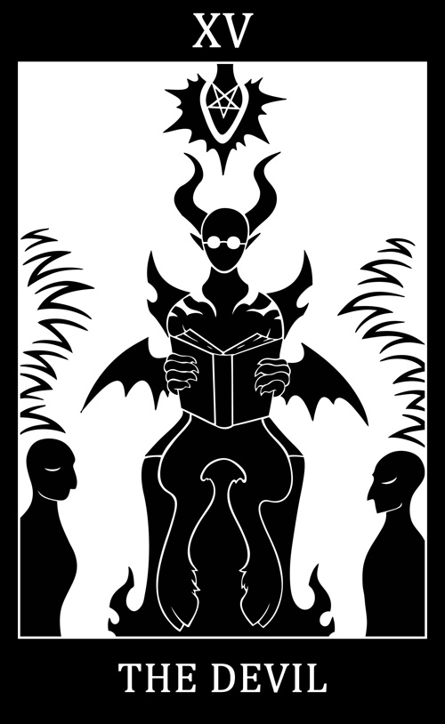 2_horns 5_claws 5_fingers ambiguous_gender anthro anthro_focus biped black_border book border card card_template claws cloven_hooves emanata eyes_closed eyewear fetlocks finger_claws fingers fire fortune_telling fur glasses group holding_book holding_object hooves horn inverted_pentagram major_arcana male membrane_(anatomy) membranous_wings nightlight occult_symbol open_book pentagram reading_glasses roman_numeral round_glasses scp-2980 silhouette simple_background sitting sleeping solo_focus sound_effects symbol tarot tarot_card text the_devil_(tarot) trio unguligrade unusual_wing_placement vowelless vowelless_sound_effect waist_wings wavy_horn white_background white_text wings zzz sunnyclockwork scp_foundation scp-2980-1 bovid caprine caprine_demon demon goat_demon mammal 2015 black_and_white digital_drawing_(artwork) digital_media_(artwork) english_text monochrome